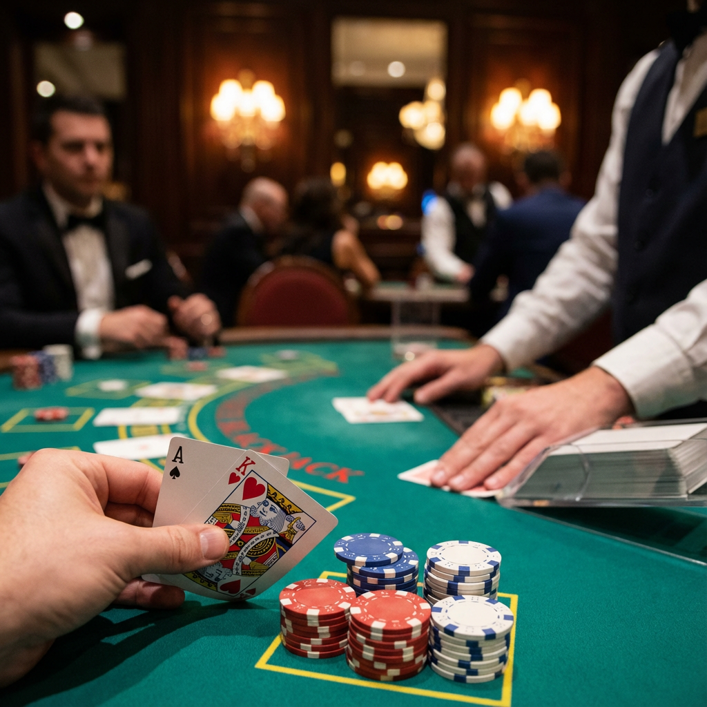 Mesa de Blackjack 94bet - Jogo de 21 com cartas e fichas